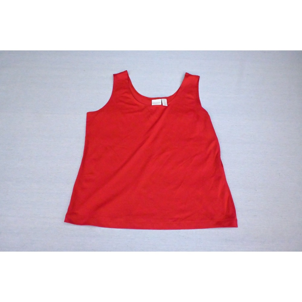 Chicos Lot of 5 Womens 2 L Tank Tops Red Black Pink Blue Taupe Print Scoop Neck - Picture 5 of 14